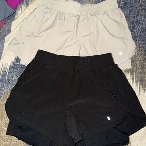 Stelle Women's Black and Light Gray Athletic Shorts